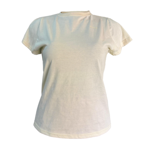 Camisa RIVAS® 50% Poliester 50% Algodón Amarillo Hueso Dama