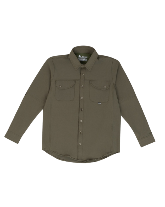 Camisa Outdoor Verde Militar Recta